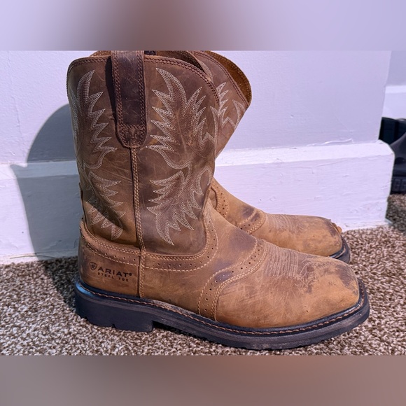 Ariat Other - ⭕️SOLD🟥❌Work Boots Ariat Saw Toe Steel Man Brown Size 10 EE"